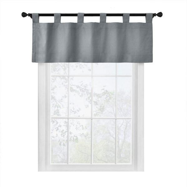 Commonwealth Weathermate Tab Top Valance - 40x15. Dolphin Grey