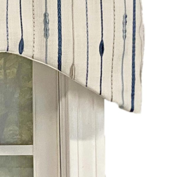 Go Getter Cornice 3 Rod Pocket Window Valance 50 x 17 Blue by RLF Home - 图片 2