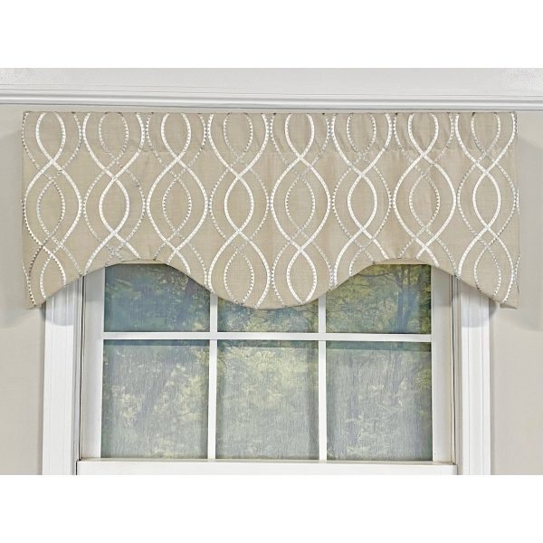 Fast Driver Cornice 3 Rod Pocket Window Valance 50 x 17 Pearl by RLF Home