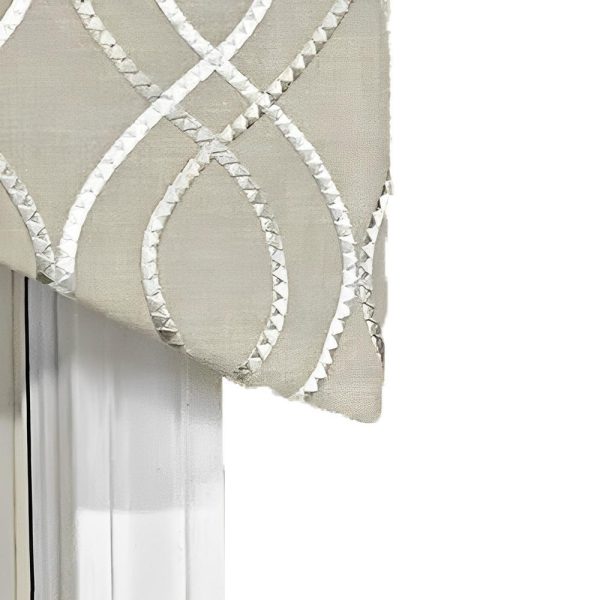 Fast Driver Cornice 3 Rod Pocket Window Valance 50 x 17 Pearl by RLF Home - 图片 2