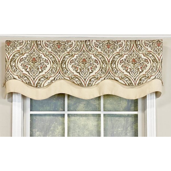 Diamond Damask Glory Window Valance 3in Rod Pocket Layered 50in x 16in by RLF Home - 图片 2