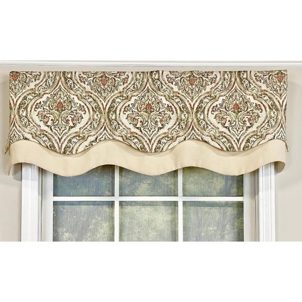 Diamond Damask Glory Window Valance 3in Rod Pocket Layered 50in x 16in by RLF Home - 图片 4