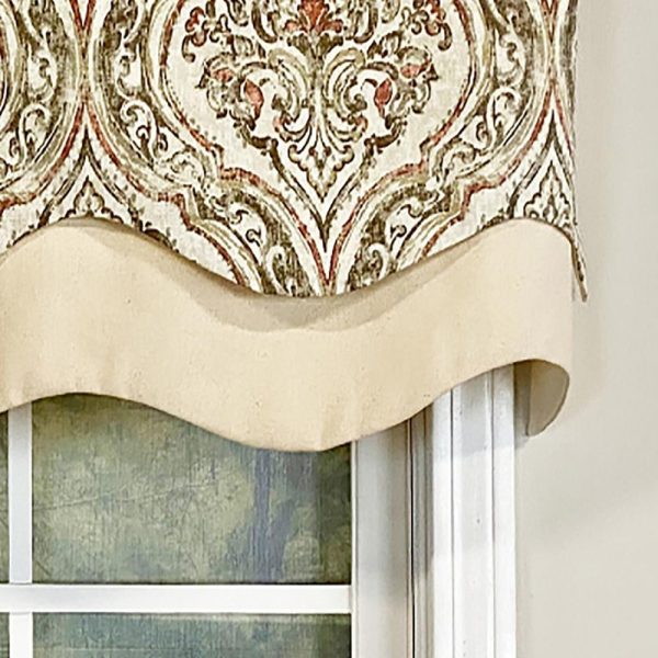 Diamond Damask Glory Window Valance 3in Rod Pocket Layered 50in x 16in by RLF Home - 图片 6