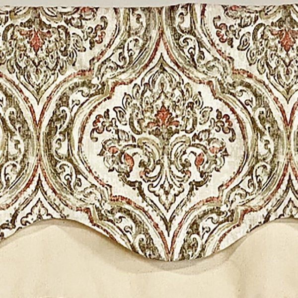 Diamond Damask Glory Window Valance 3in Rod Pocket Layered 50in x 16in by RLF Home - 图片 8