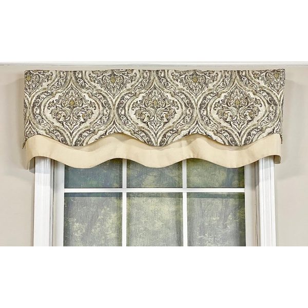 Diamond Damask Glory Window Valance 3in Rod Pocket Layered 50in x 16in by RLF Home - 图片 5