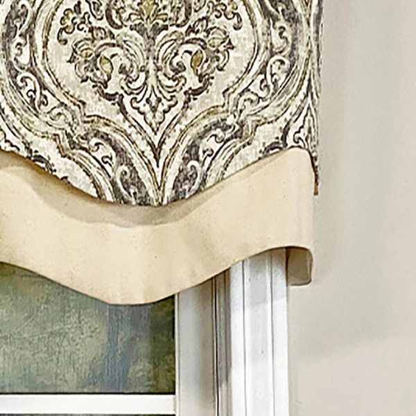 Diamond Damask Glory Window Valance 3in Rod Pocket Layered 50in x 16in by RLF Home - 图片 7