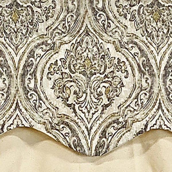 Diamond Damask Glory Window Valance 3in Rod Pocket Layered 50in x 16in by RLF Home - 图片 3
