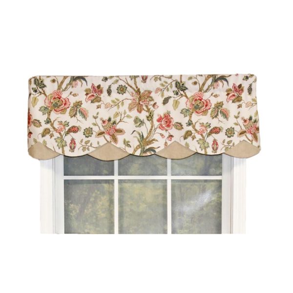 Gianna Petticoat 3in Rod Pocket Contrast Bottom Fabric Valance 50in x 15in by RLF Home - 图片 5