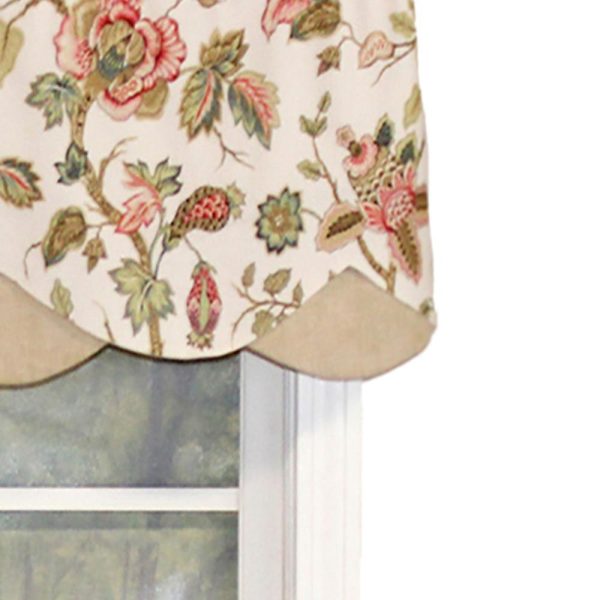 Gianna Petticoat 3in Rod Pocket Contrast Bottom Fabric Valance 50in x 15in by RLF Home - 图片 9