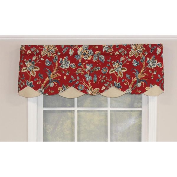 Gianna Petticoat 3in Rod Pocket Contrast Bottom Fabric Valance 50in x 15in by RLF Home - 图片 6