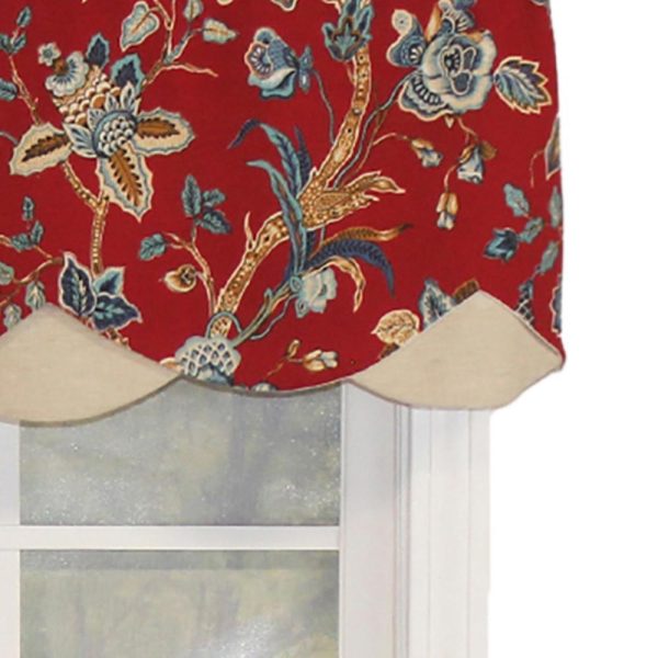 Gianna Petticoat 3in Rod Pocket Contrast Bottom Fabric Valance 50in x 15in by RLF Home - 图片 10