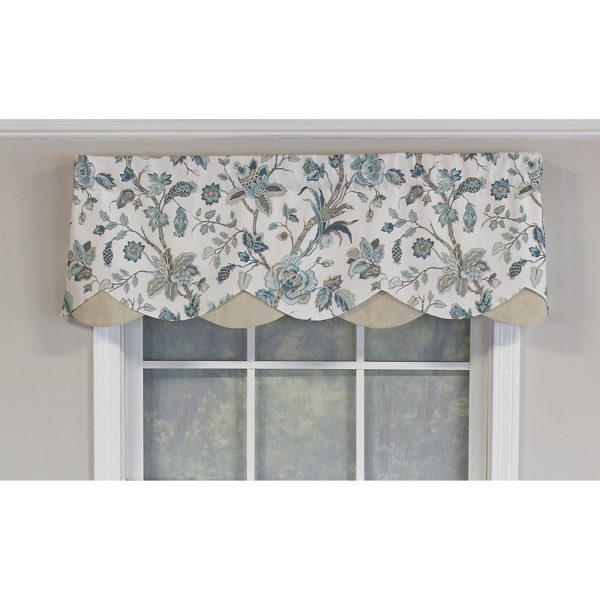 Gianna Petticoat 3in Rod Pocket Contrast Bottom Fabric Valance 50in x 15in by RLF Home - 图片 4