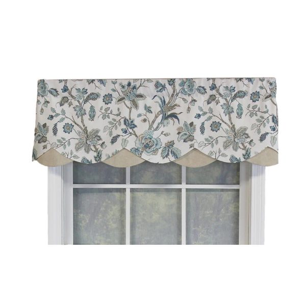 Gianna Petticoat 3in Rod Pocket Contrast Bottom Fabric Valance 50in x 15in by RLF Home - 图片 7
