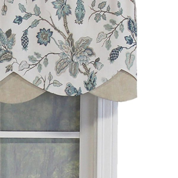 Gianna Petticoat 3in Rod Pocket Contrast Bottom Fabric Valance 50in x 15in by RLF Home - 图片 11