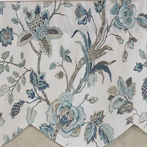 Gianna Petticoat 3in Rod Pocket Contrast Bottom Fabric Valance 50in x 15in by RLF Home - 图片 15