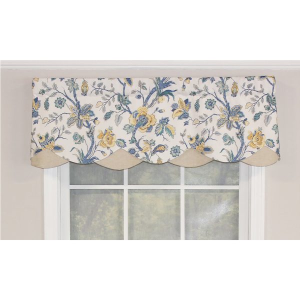 Gianna Petticoat 3in Rod Pocket Contrast Bottom Fabric Valance 50in x 15in by RLF Home - 图片 2