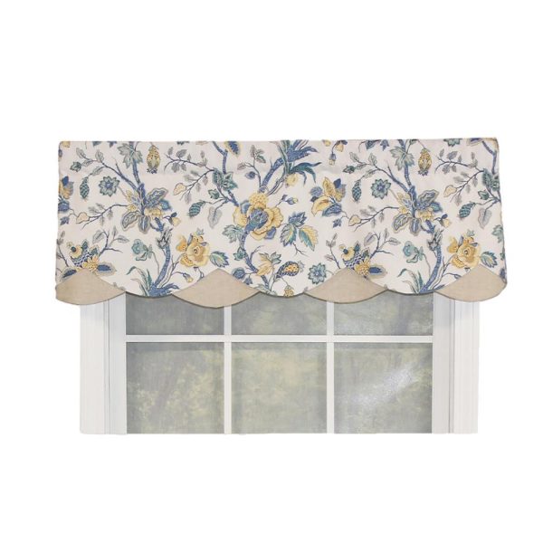 Gianna Petticoat 3in Rod Pocket Contrast Bottom Fabric Valance 50in x 15in by RLF Home - 图片 8