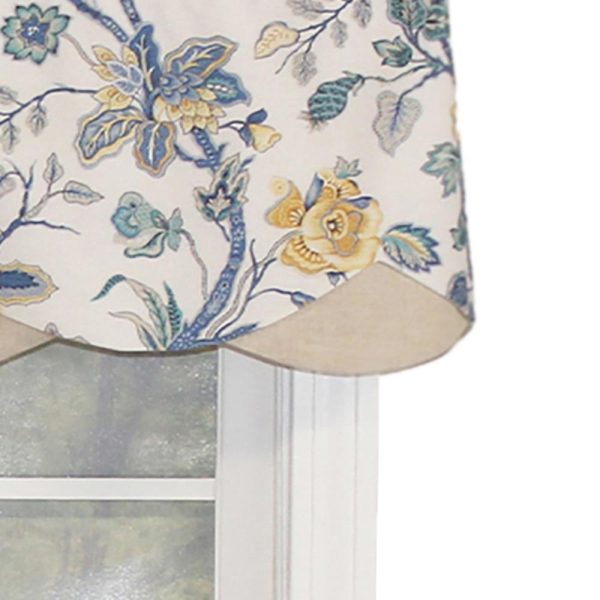 Gianna Petticoat 3in Rod Pocket Contrast Bottom Fabric Valance 50in x 15in by RLF Home - 图片 12