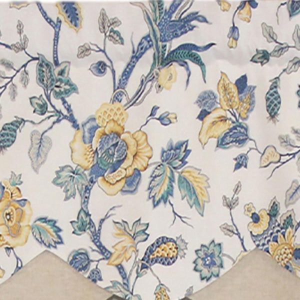 Gianna Petticoat 3in Rod Pocket Contrast Bottom Fabric Valance 50in x 15in by RLF Home - 图片 16