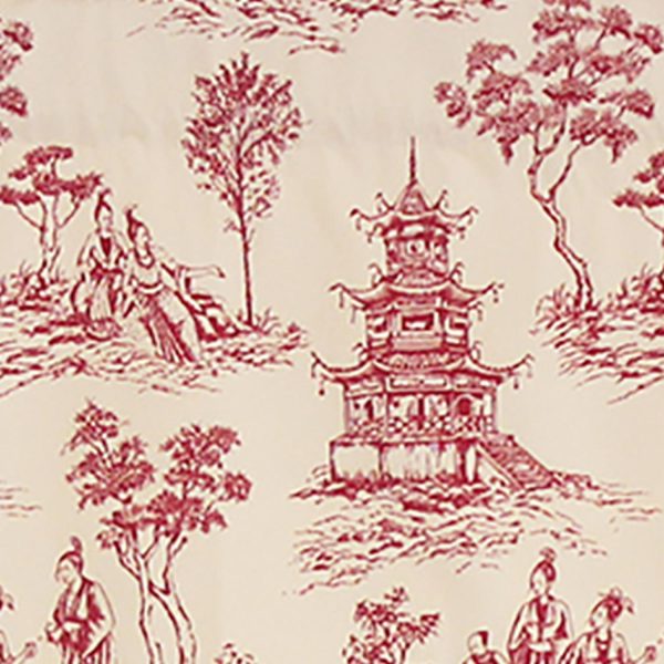 RLF Home Naomi Regal 100% Cotton with Fully Lined 3 Rod Pocket Valnance for Windows 50 x 17 Red - 图片 4
