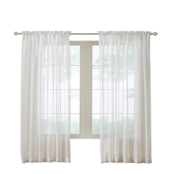 Habitat Rhapsody Voile Sheer Rod Pocket Light Filtering style Allows Natural Light Flow Curtain Panel Shell - 图片 2
