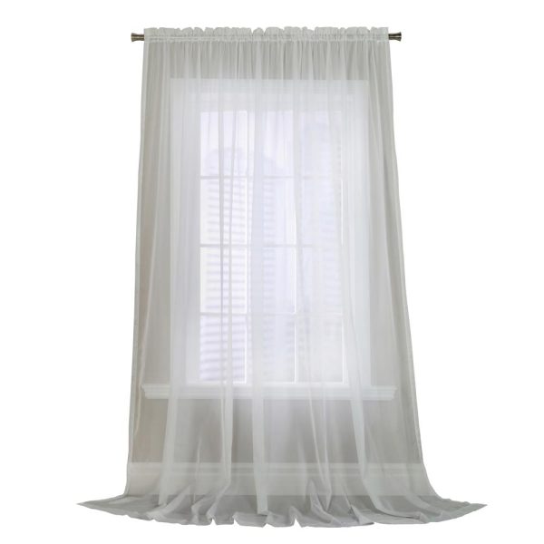 Habitat Rhapsody Voile Sheer Sheer Texture and Supple Drapeability Rod Pocket Light Filtering Curtain Panel White - 图片 2