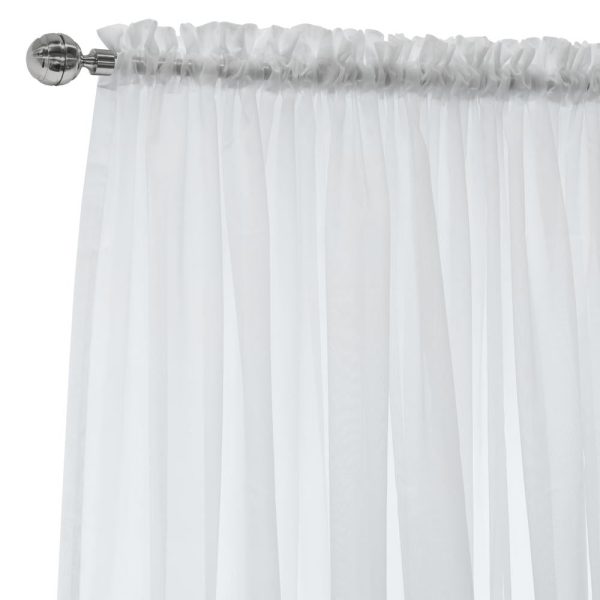 Habitat Rhapsody Voile Sheer Sheer Texture and Supple Drapeability Rod Pocket Light Filtering Curtain Panel White - 图片 3
