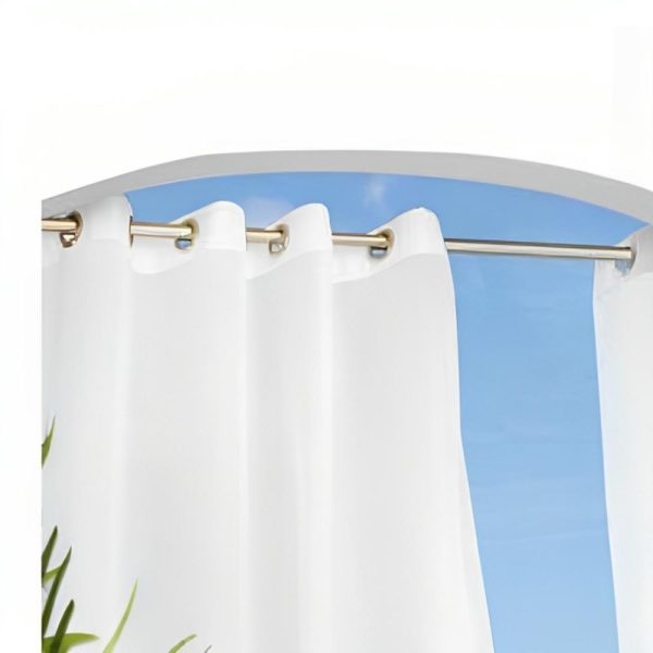 Commonwealth Outdoor Decor Escape Voile Hook and Loop Tab Curtain Panel - White - 图片 6