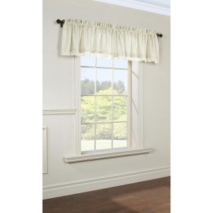 Commonwealth Rhapsody Lined Rod Pocket Valance Flat Window Dressing - 54x15. Ivory