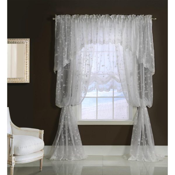 Commonwealth Habitat Grandeur Deep Scalloped Embroidery Balloon Curtain - 52x63 - 图片 2