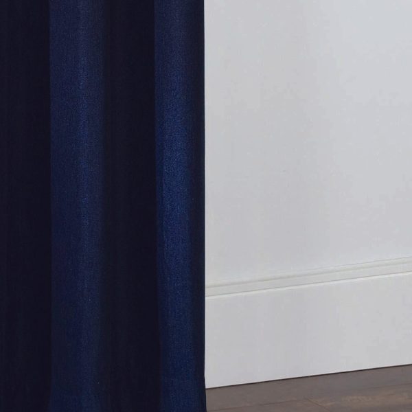 Thermalogic Cambridge Room Darkening Textured Fabric Created Dramatically Reduce Light Grommet Curtain Panel Navy - 图片 4