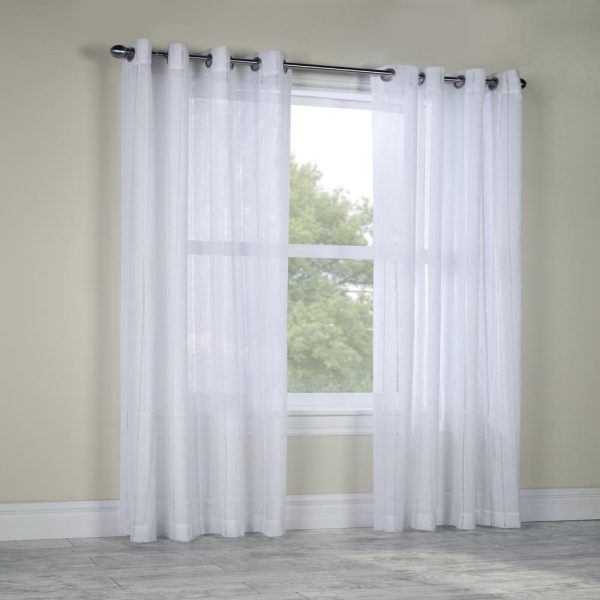Habitat Broadway Smooth Textured Boho Chic Inspired Sheer Panel Grommet Curtain Panel White - 图片 4