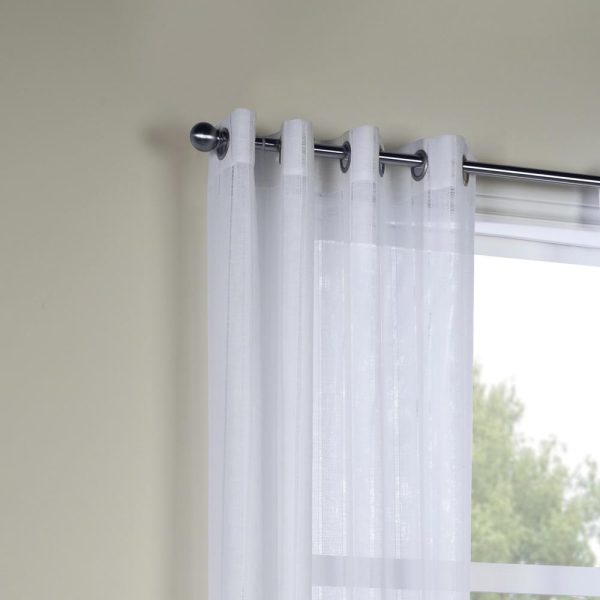 Habitat Broadway Smooth Textured Boho Chic Inspired Sheer Panel Grommet Curtain Panel White - 图片 5