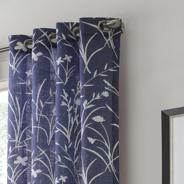 Commonwealth Bradford Floral Printed Top Panel With 8 Matt Silver Grommets - Blue - 图片 2