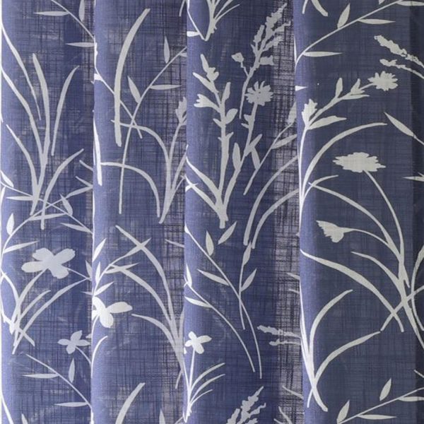 Commonwealth Bradford Floral Printed Top Panel With 8 Matt Silver Grommets - Blue - 图片 3