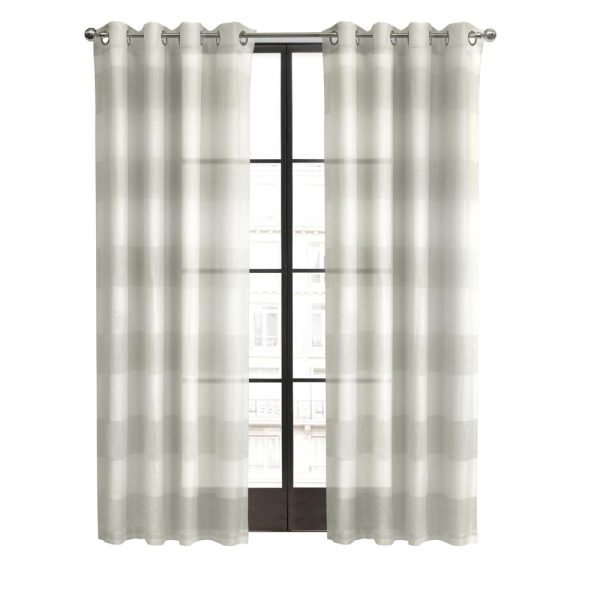 Habitat Paraiso Eclectic Smooth Textured Brighten Space Sheer Panel Grommet Curtain Panel Ivory Grey - 图片 2