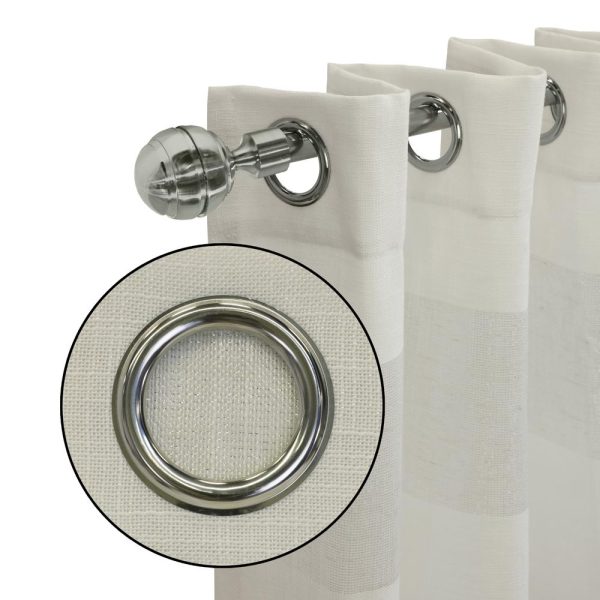 Habitat Paraiso Eclectic Smooth Textured Brighten Space Sheer Panel Grommet Curtain Panel Ivory Grey - 图片 3