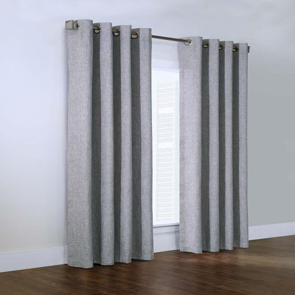 Habitat Linum Solid Textured Inspired Allure Home or Office Light Filtering Grommet Curtain Panel Light Grey - 图片 3