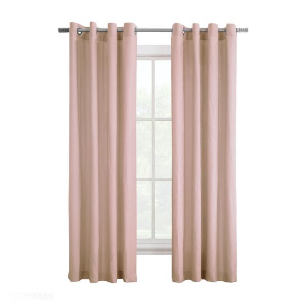 Habitat Harmony Light Filtering Crinkled Texture on Supple Drapeable Flowing Fabric Grommet Curtain Panel Rose - 图片 2