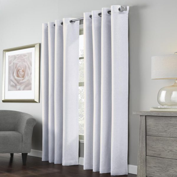 Habitat Margaret Light Filtering Richly Woven Textured Pattern Daytime Privacy Grommet Curtain Panel White - 图片 6