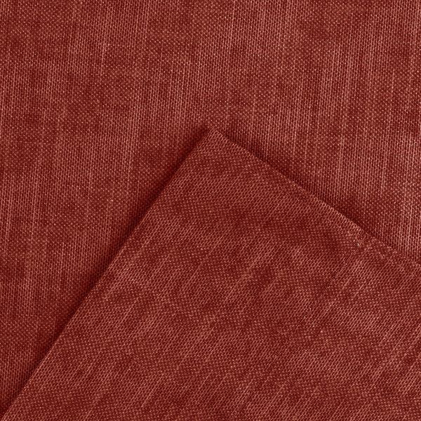Ellis Lisa Solid Color Poly Cotton Duck Fabric Tailored Tiers 1.5 Rod Pocket Red - 图片 5