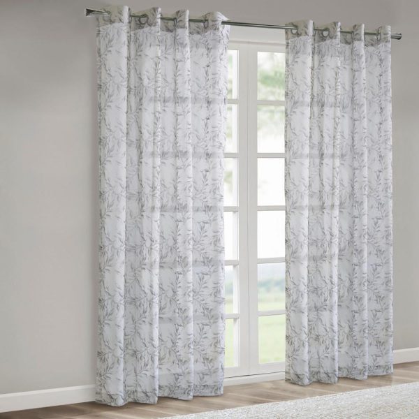 Habitat Jenny Light Filtering Grommet Curtain - Grey - 图片 6