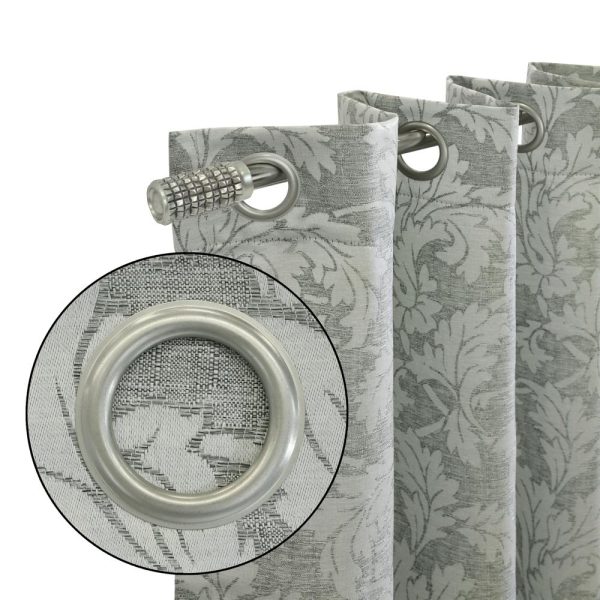 Habitat Valencia Light Filtering Provide Daytime Privacy Rich Woven Branch Leaf Design Grommet Curtain Panel Grey - 图片 3