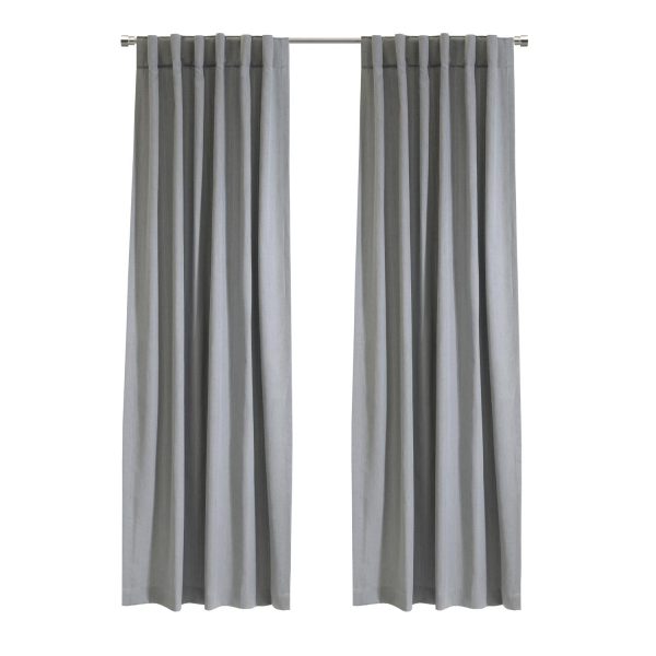Habitat Mulberry Light Filtering Functional Dual Header Curtain Panel for Windows Grey