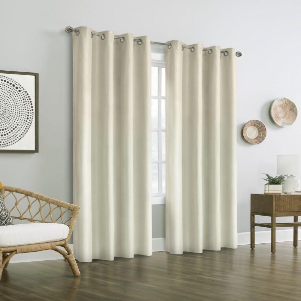 Thermaplus Vigo Blackout Provide Absolute Privacy Cost Cutting Benefits Grommet Curtain Panel Off-white - 图片 6