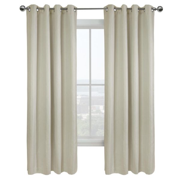 Thermaplus Vigo Blackout Provide Absolute Privacy Cost Cutting Benefits Grommet Curtain Panel Off-white - 图片 2