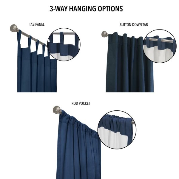 Thermalogic Weathermate Topsions Room Darkening Provides UV Protection Curtain Panel Pair Navy - 图片 3