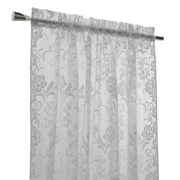 Habitat Limoges Sheer Rod Pocket Timeless and Naturalistic Floral Designs Curtain Panel White - 图片 3