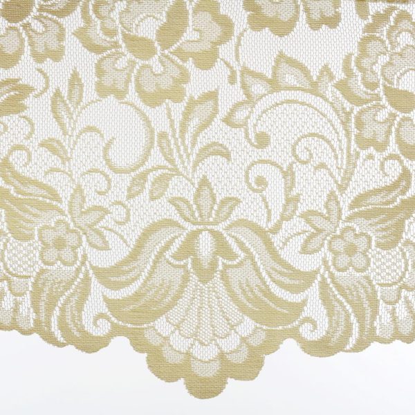 Habitat Limoges Sheer Rod Pocket Timeless Romantic Floral Lace Design Balloon Curtain 55 x 63 - 图片 8