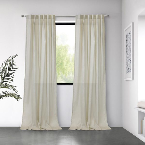 Habitat Bolton Light Filtering Dual Header Weave Blends with Any Decor Curtain Panel Linen